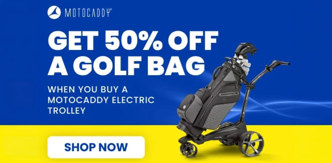 Get 50% OFF a golf bag when you buy an electric Motocaddy trolley
